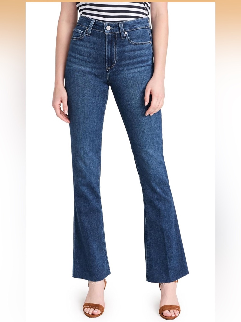 PAIGE Laurel Canyon High Rise Jeans in Montreux Denim Full Length 32” inseam